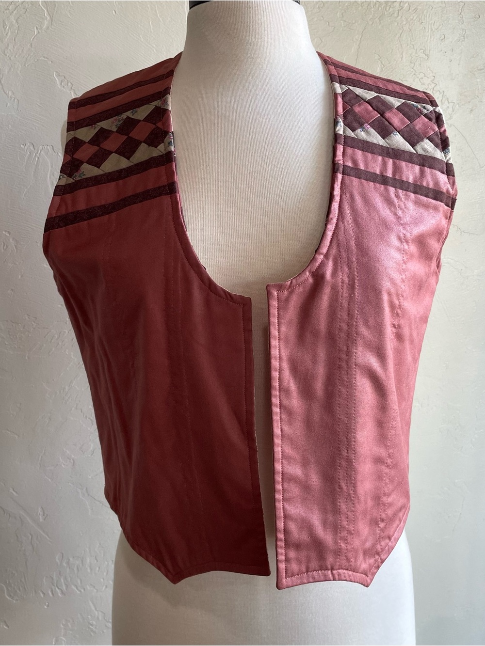 Vintage Handmade Reversible Quilted Vest S/M
